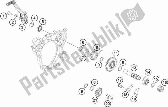 All parts for the Kick Starter of the KTM 65 SX EU 2019