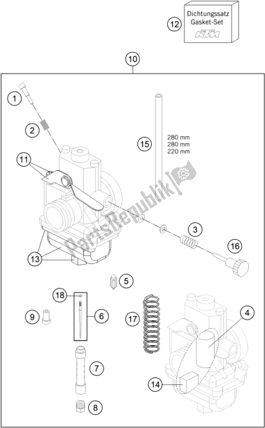 Toutes les pièces pour le Carburateur du KTM 65 SX EU 2021