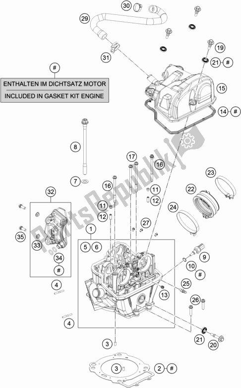 Todas las partes para Cabeza De Cilindro de KTM 690 Duke,orange 2018