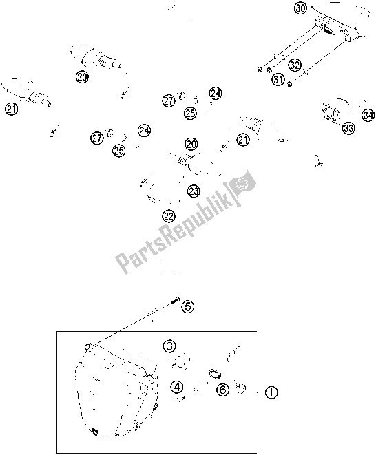 Toutes les pièces pour le Système D'éclairage du KTM 690 Duke,orange 2018
