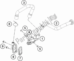 Alle onderdelen voor de Secundaire Luchtsysteem Sas van de KTM 690 Duke,orange 2018