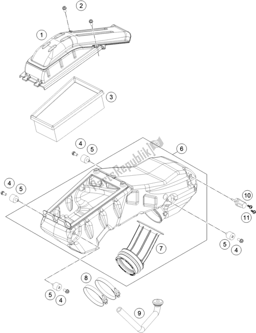 Todas las partes para Filtro De Aire de KTM 690 Enduro R 2018