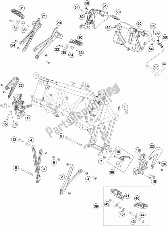 All parts for the Frame of the KTM 690 Enduro R 2018