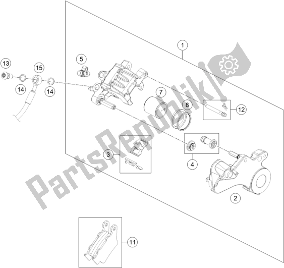 All parts for the Rear Brake Caliper of the KTM 690 Enduro R 2018