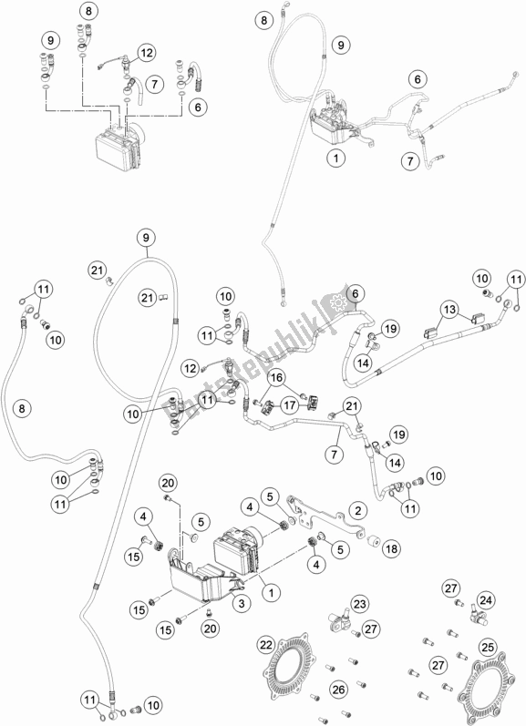 All parts for the Antiblock System Abs of the KTM 690 Enduro R EU 2017