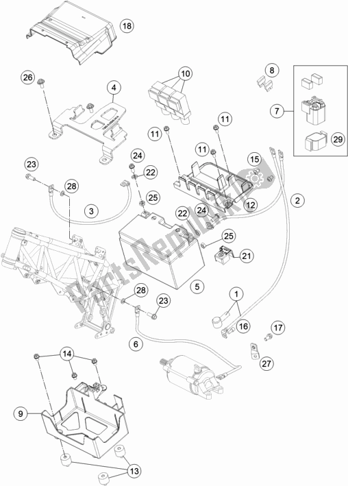 All parts for the Battery of the KTM 690 Enduro R EU 2017