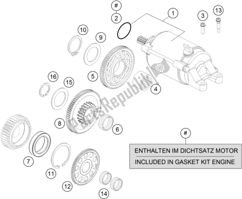 All parts for the Electric Starter of the KTM 690 Enduro R EU 2017