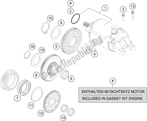 Toutes les pièces pour le Démarreur électrique du KTM 690 Enduro R EU 2017