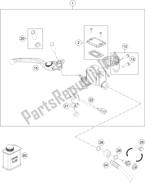 All parts for the Front Brake Control of the KTM 690 Enduro R EU 2017