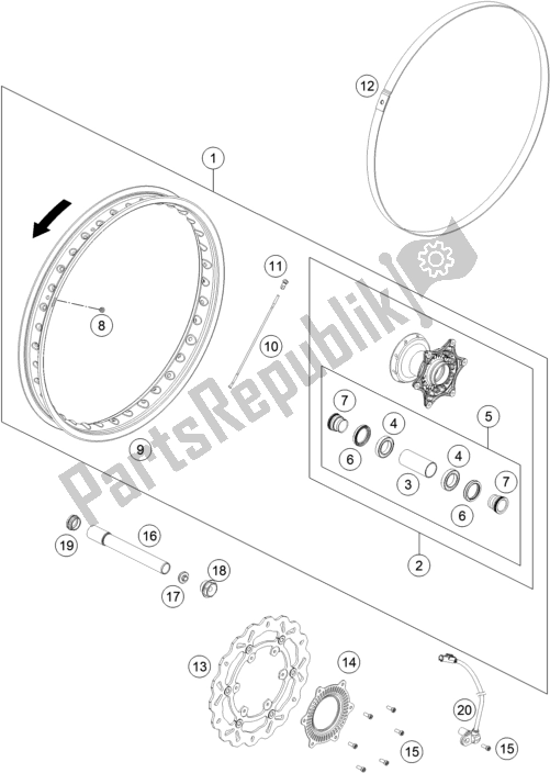 All parts for the Front Wheel of the KTM 690 Enduro R EU 2017