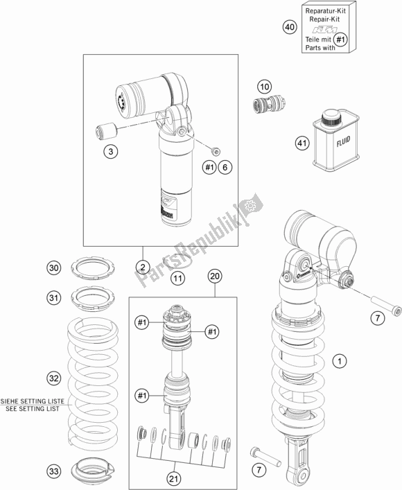 All parts for the Shock Absorber of the KTM 690 Enduro R EU 2017