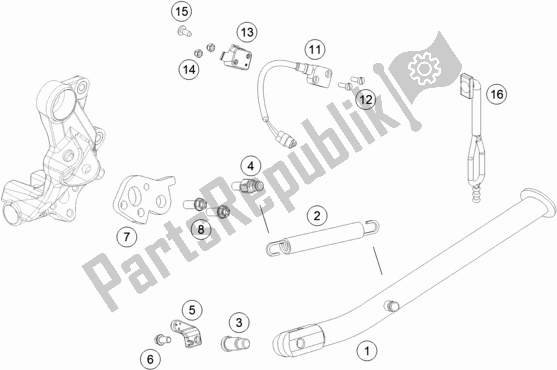 Toutes les pièces pour le Béquille Latérale / Centrale du KTM 690 Enduro R EU 2017