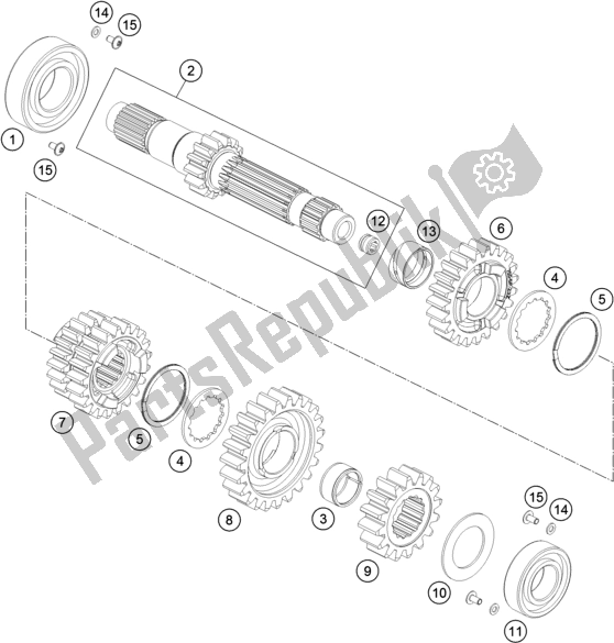 All parts for the Transmission I - Main Shaft of the KTM 690 Enduro R EU 2017
