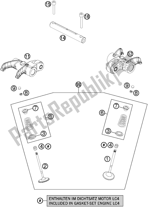 Toutes les pièces pour le Entraînement De Soupape du KTM 690 Enduro R EU 2017