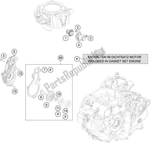 Toutes les pièces pour le Pompe à Eau du KTM 690 Enduro R EU 2017