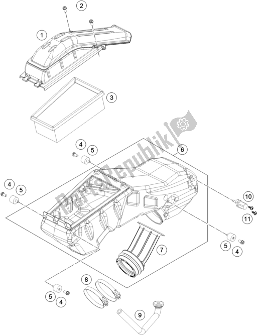 Wszystkie części do Filtr Powietrza KTM 690 Enduro R EU 2018