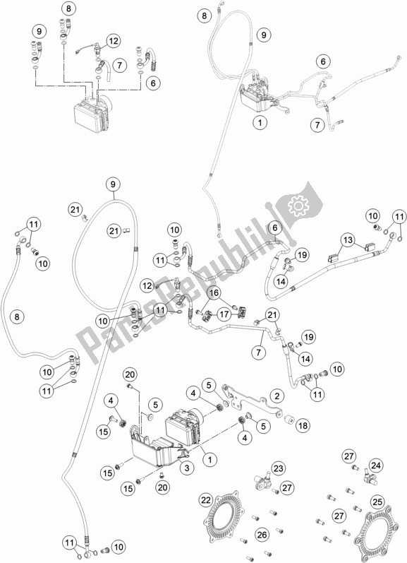 All parts for the Antiblock System Abs of the KTM 690 Enduro R EU 2018