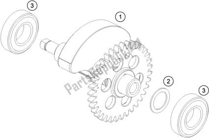 All parts for the Balancer Shaft of the KTM 690 Enduro R EU 2018