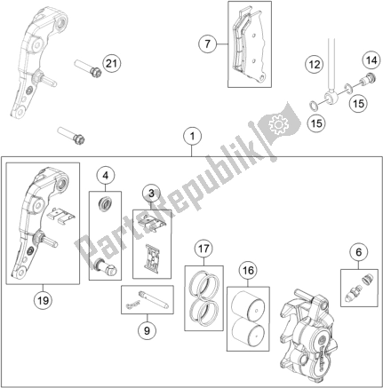 All parts for the Front Brake Caliper of the KTM 690 Enduro R EU 2018