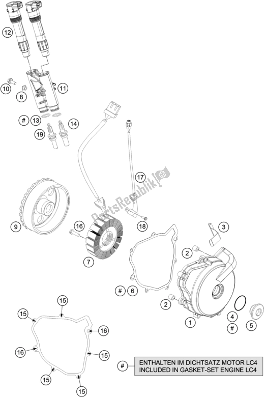 Todas las partes para Sistema De Encendido de KTM 690 Enduro R EU 2018