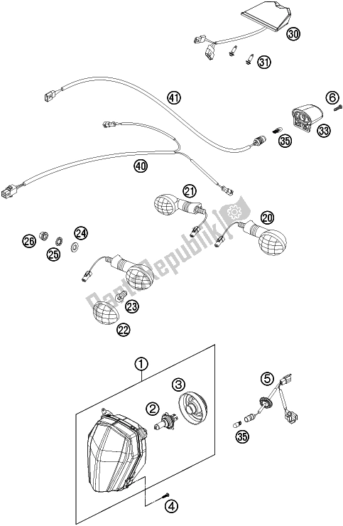 All parts for the Lighting System of the KTM 690 Enduro R EU 2018