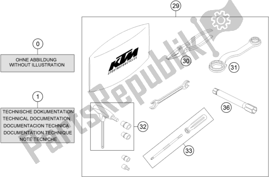 All parts for the Seperate Enclosure of the KTM 690 Enduro R EU 2018