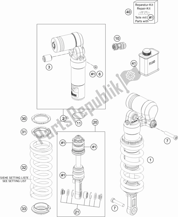 All parts for the Shock Absorber of the KTM 690 Enduro R EU 2018