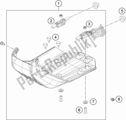 All parts for the Engine Guard of the KTM 690 Enduro R EU 2019