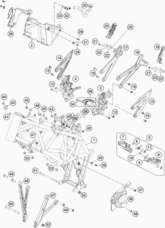 All parts for the Frame of the KTM 690 Enduro R EU 2019