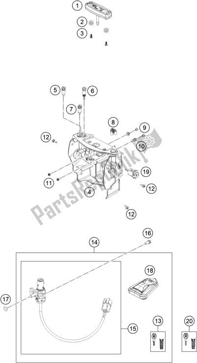 All parts for the Instruments / Lock System of the KTM 690 Enduro R EU 2019