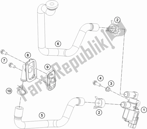 All parts for the Secondary Air System Sas of the KTM 690 Enduro R EU 2019