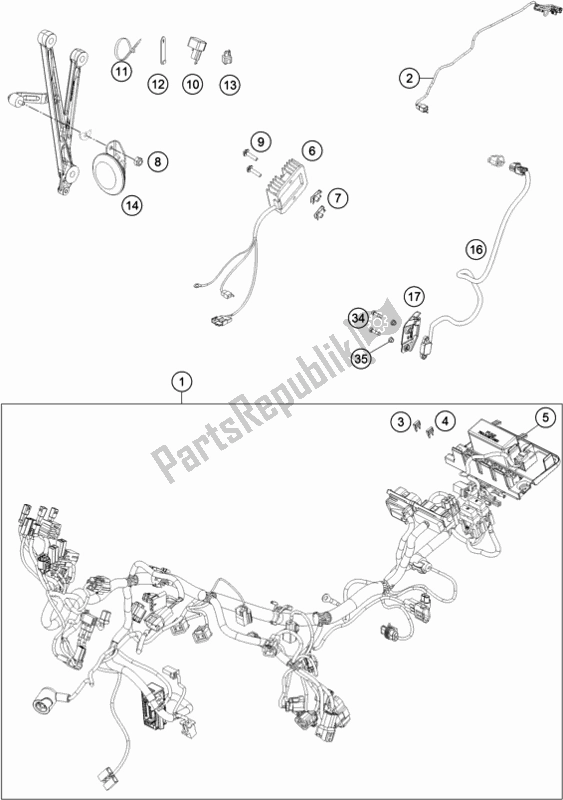 All parts for the Wiring Harness of the KTM 690 Enduro R EU 2019