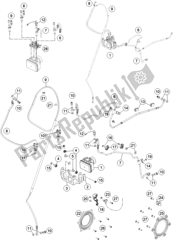 Tutte le parti per il Sistema Antibloccaggio Abs del KTM 690 Enduro R EU 2020