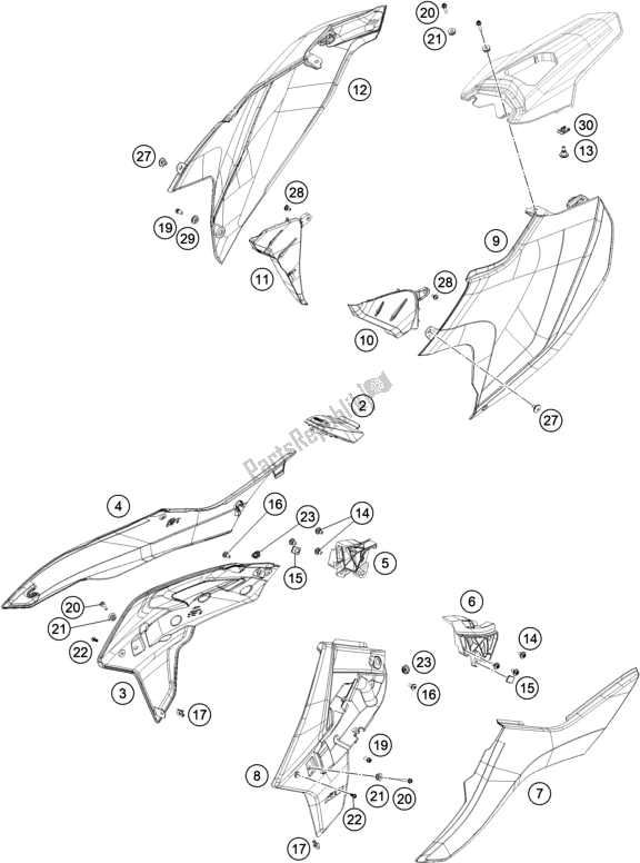Todas las partes para Cubrir de KTM 690 Enduro R EU 2020