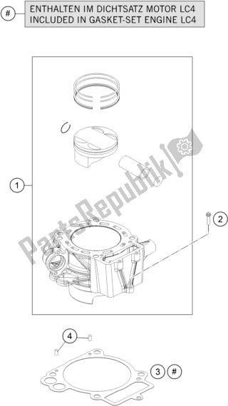 Tutte le parti per il Cilindro del KTM 690 Enduro R EU 2020