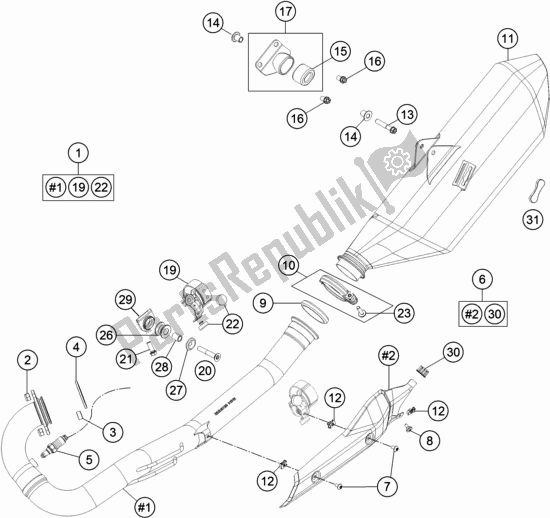 Tutte le parti per il Impianto Di Scarico del KTM 690 Enduro R EU 2020