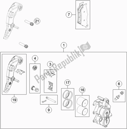 Wszystkie części do Zacisk Hamulca Przedniego KTM 690 Enduro R EU 2020