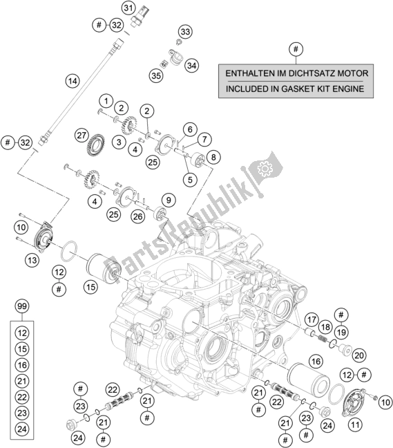 All parts for the Lubricating System of the KTM 690 Enduro R EU 2020