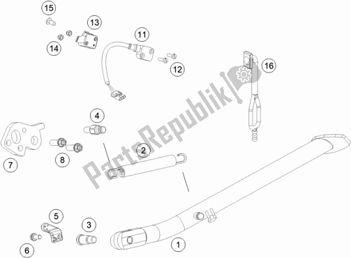 Tutte le parti per il Cavalletto Laterale / Centrale del KTM 690 Enduro R EU 2020