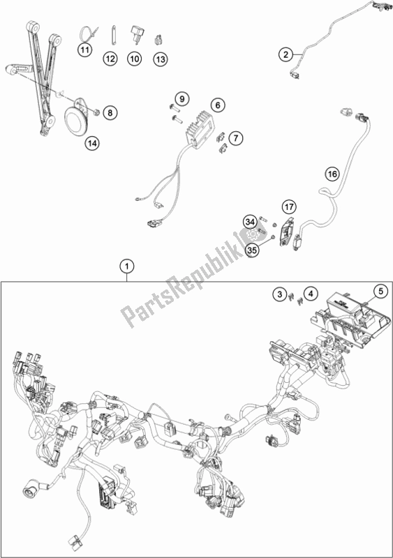 Tutte le parti per il Cablaggio Elettrico del KTM 690 Enduro R EU 2020