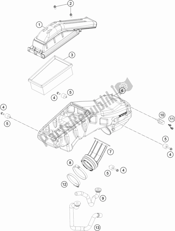 All parts for the Air Filter of the KTM 690 Enduro R EU 2021