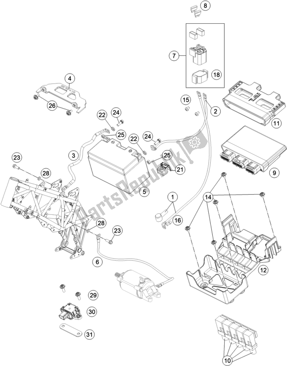 Tutte le parti per il Batteria del KTM 690 Enduro R EU 2021