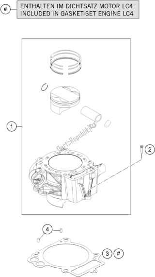 Tutte le parti per il Cilindro del KTM 690 Enduro R EU 2021