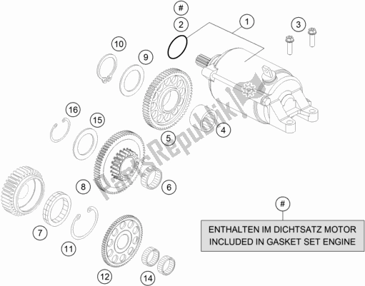 All parts for the Electric Starter of the KTM 690 Enduro R EU 2021