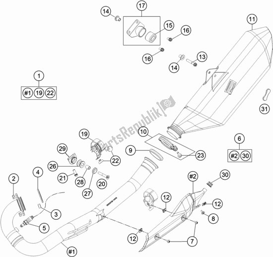 Tutte le parti per il Impianto Di Scarico del KTM 690 Enduro R EU 2021