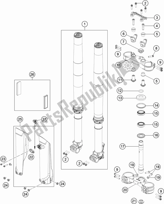 Toutes les pièces pour le Fourche Avant, Triple Serrage du KTM 690 Enduro R EU 2021