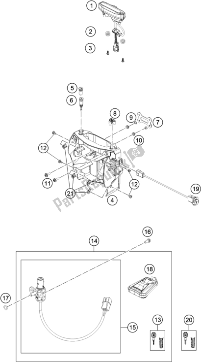 All parts for the Instruments / Lock System of the KTM 690 Enduro R EU 2021