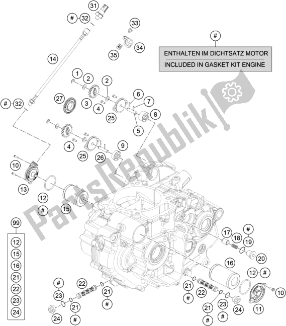 Toutes les pièces pour le Système De Lubrification du KTM 690 Enduro R EU 2021