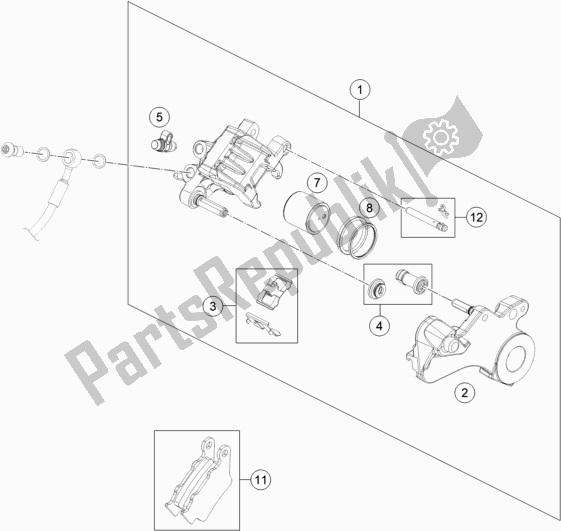 Tutte le parti per il Pinza Freno Posteriore del KTM 690 Enduro R EU 2021