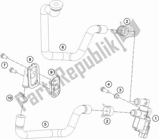 Toutes les pièces pour le Système D'air Secondaire Sas du KTM 690 Enduro R EU 2021